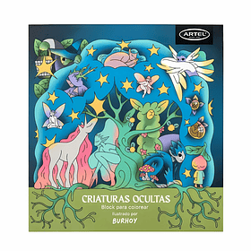 Block para Colorear Artel Criaturas Ocultas 15 Ilustraciones de 22x22cm