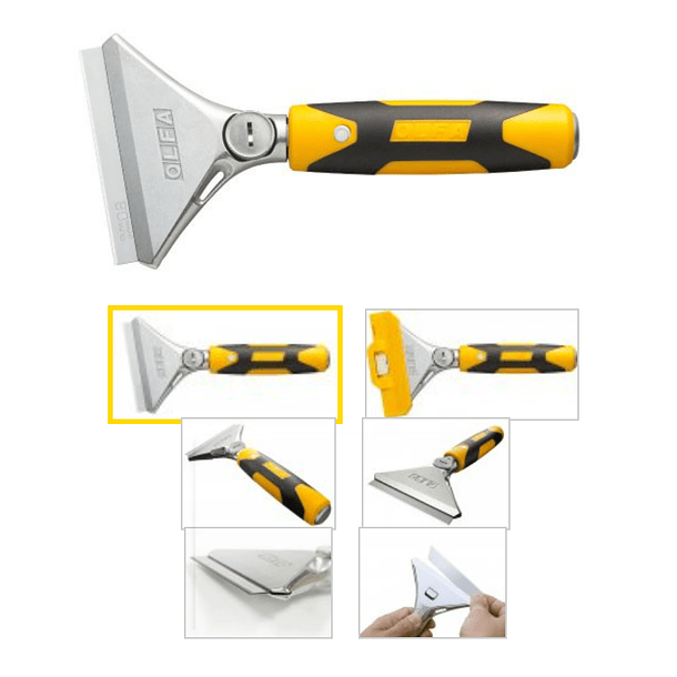 Cortador Raspador Olfa Hoja doble Filo 100mm Mango de 20cm Reforzado 3