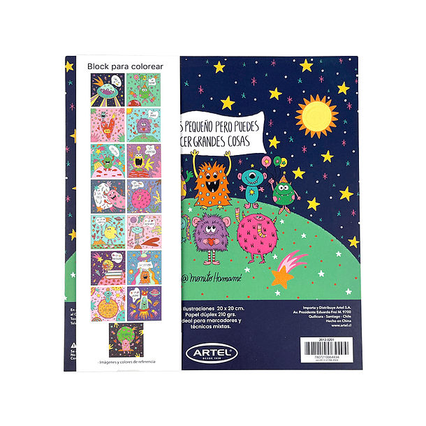 Block para Colorear Artel Universo Petit 15 Ilustraciones de 20x20cm 2