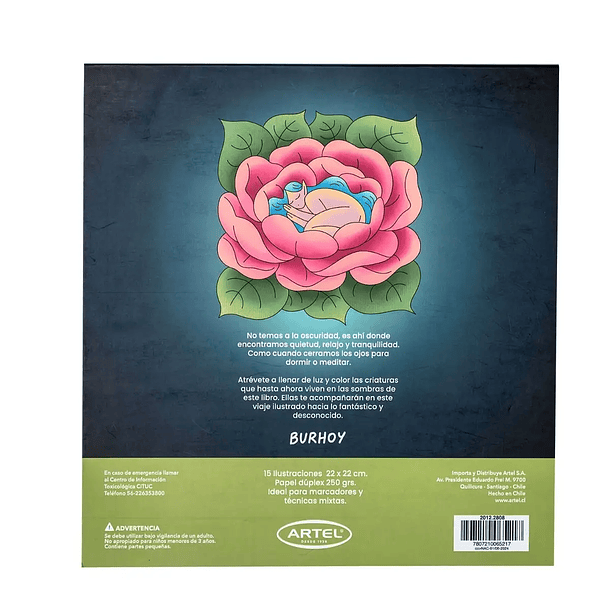 Block para Colorear Artel Criaturas Ocultas 15 Ilustraciones de 22x22cm 2