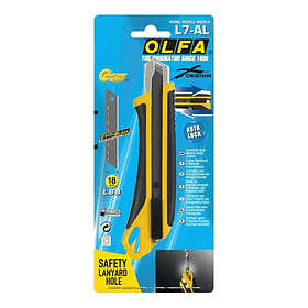 Cuchillo Industrial Olfa Incrustación Antideslizante Agujero de Enganche y Seguro Automático