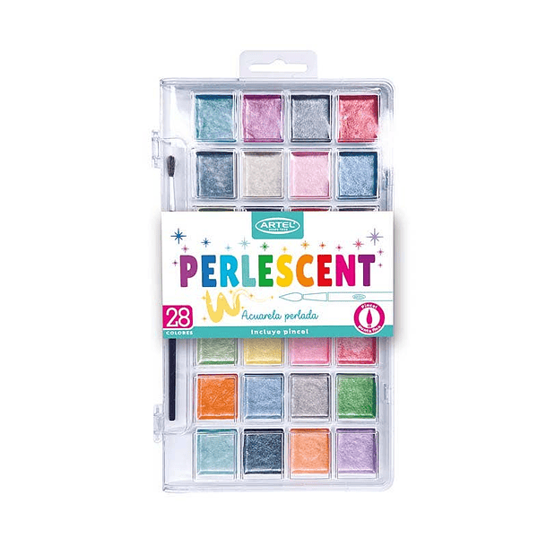 Acuarelas Perlescentes en Pastillas Artel Set 28 colores 