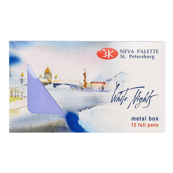 Acuarelas White Nights Artist Set 12 Pan 1/1 colores Caja Metal 1
