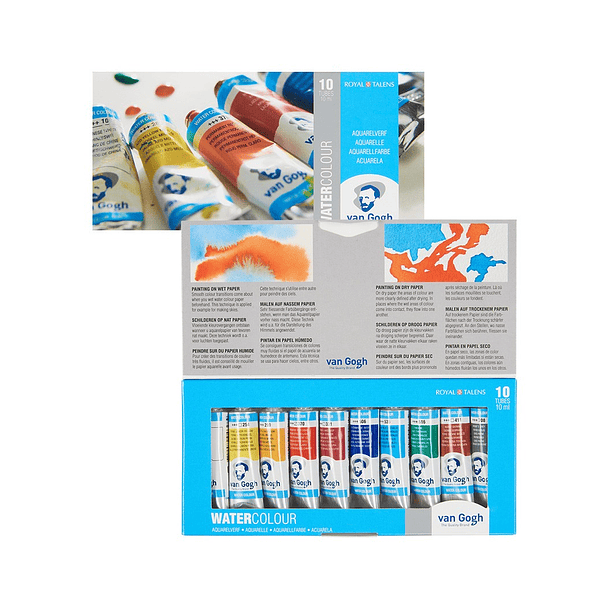 Acuarela Van Gogh Set 10 colores Básicos en Tubos de 10ml 1