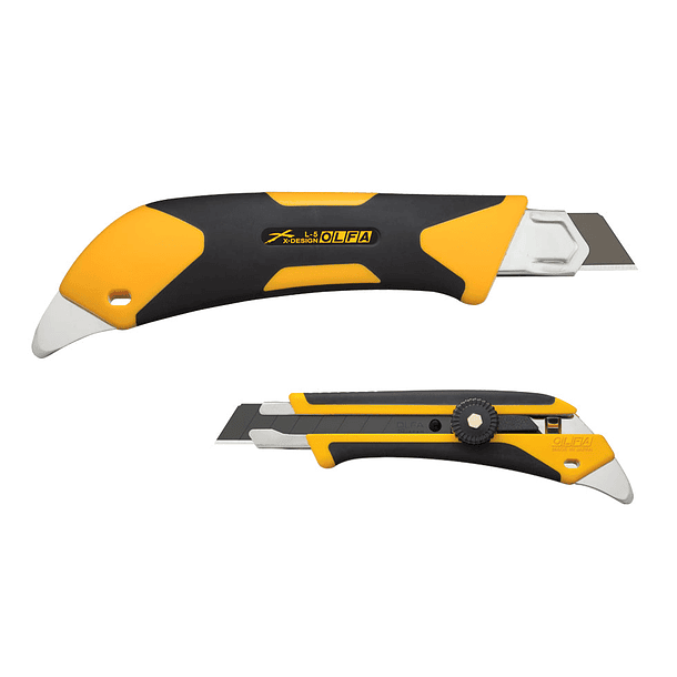 Cuchillo Industrial Olfa Incrustación Antideslizante Punta Multiuso y Seguro Manual 3