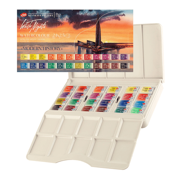 Acuarelas White Nights Artist Set 24 Pan 1/1 colores Temática Modern History 1