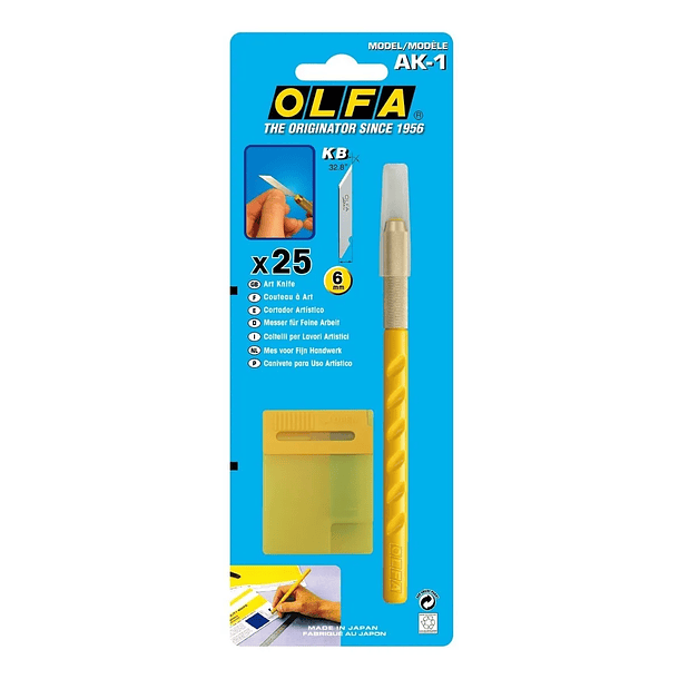Cuchillo Tipo Lápiz para Arte Gráfico Olfa Ángulo 32° + 25 Repuestos 