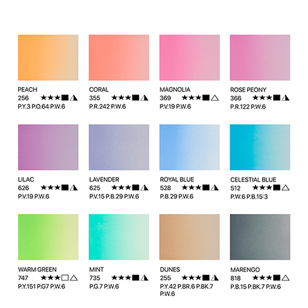 Acuarelas White Nights Artist Set 12 Pan 1/1 colores Pastel 3