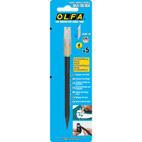 Cuchillo Tipo Lápiz Punta Aguja Olfa Ángulo 30° Negro + Repuestos