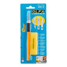 Cuchillo Tipo Lápiz para Arte Gráfico Olfa Antideslizante + 3 Repuestos