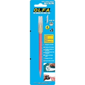 Cuchillo Tipo Lápiz Punta Aguja Olfa Ángulo 30° Rosado + Repuestos