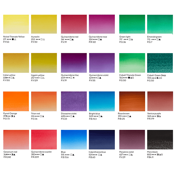 Acuarelas White Nights Artist Set 24 Pan 1/1 colores Temática Modern History 3