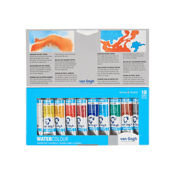 Acuarela Van Gogh Set 10 colores Básicos en Tubos de 10ml 2