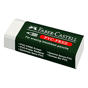Goma de Borrar Faber-Castell sin Pvc Blanca 4 x1.5 x1cm Funda Cartón