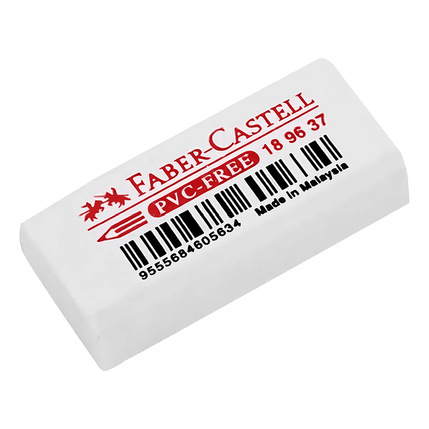 Goma de Borrar Faber-Castell sin Pvc Blanca para Grafito y Crayon 