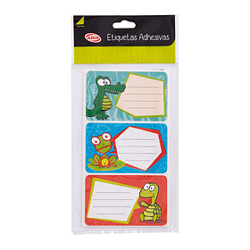 Etiqueta Escolar Animal Adix 9x5.5cm Set 12 un