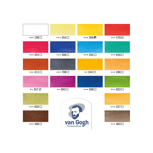 Acuarela Van Gogh Set 20 colores Básicos en Tubos de 10ml 5