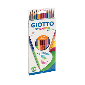 Lápices de Colores Giotto Stilnovo Bicolor Set 12 Lápices 24 colores