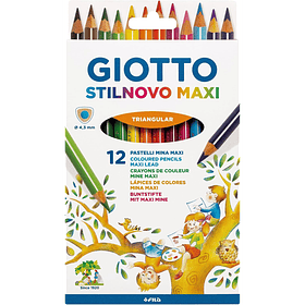 Lápices de Colores Giotto Stilnovo Maxi Triangulares Set 12 Colores