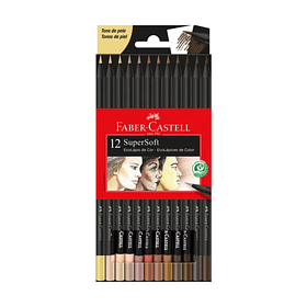 Lápices de Colores Supersoft Faber-Castell Set 12 Colores Tonos Piel