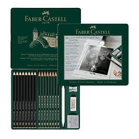 Lápices Grafito Faber-Castell 9000 & Pitt Graphite Matt Set 20 piezas