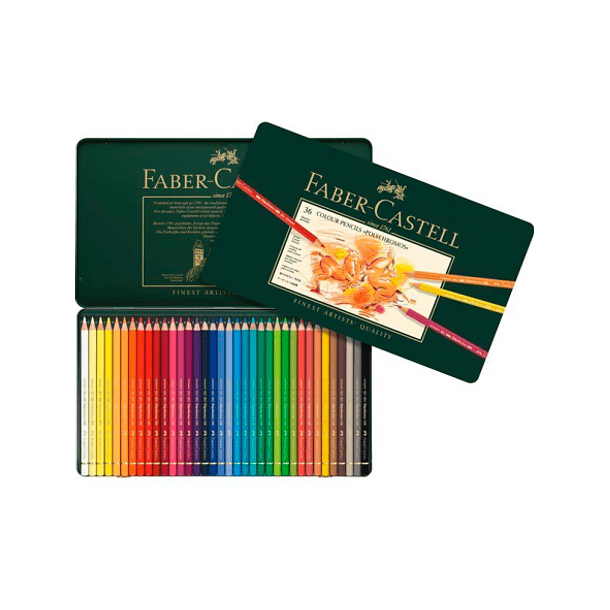 Lápices de Colores Polychromo Faber-Castell Set 36 Colores Caja Metal 