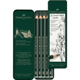 Lápices Grafito Faber-Castell Jumbo 9000 Set 5 Grados HB-8B