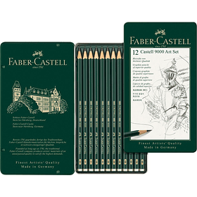 Lápices Grafito Faber-Castell 9000 Art Set 12 Grados 2H-8B