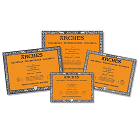 Block Acuarela Arches 300g/m² Grano Grueso Encolado en 4 Lados