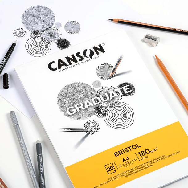 Block Canson Bristol Graduate 180g/m² 20hjs 3