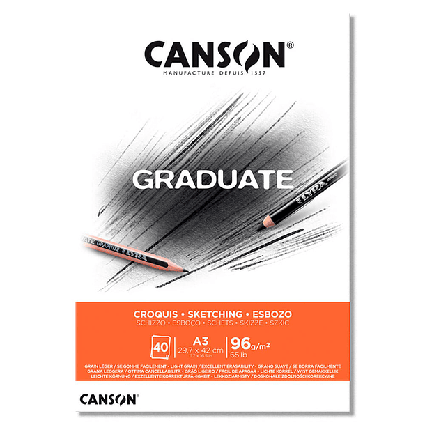 Block Croquis Canson Graduate 96g/m² 40hjs 2