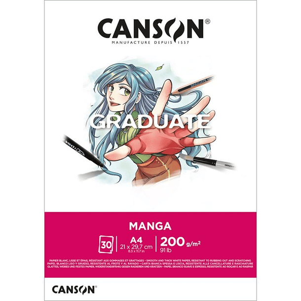 Block Manga Canson Graduate 200g/m² 30hjs 1