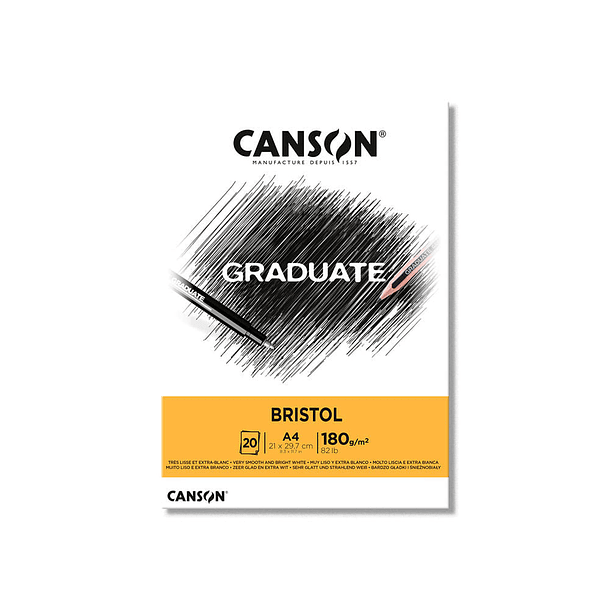 Block Canson Bristol Graduate 180g/m² 20hjs 5