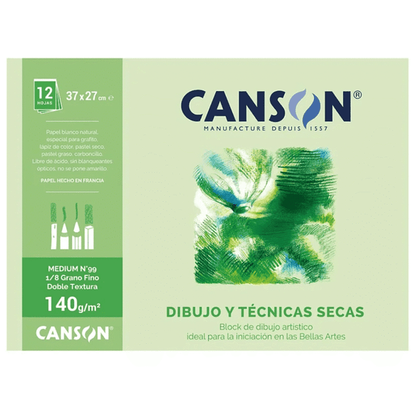Block Dibujo Canson Medium N°99 140g/m² 12hjs 2