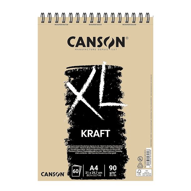 Croquera Kraft Canson XL 90g/m² 40hjs 2