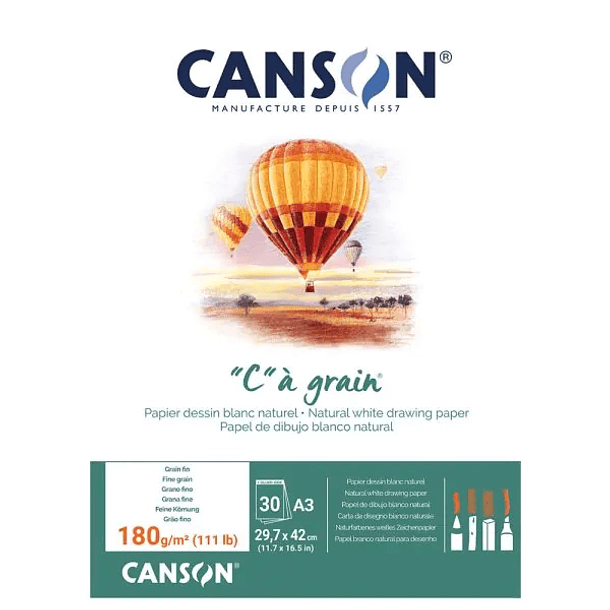 Croquera “C” à grain Canson 125g/m² 30hjs 