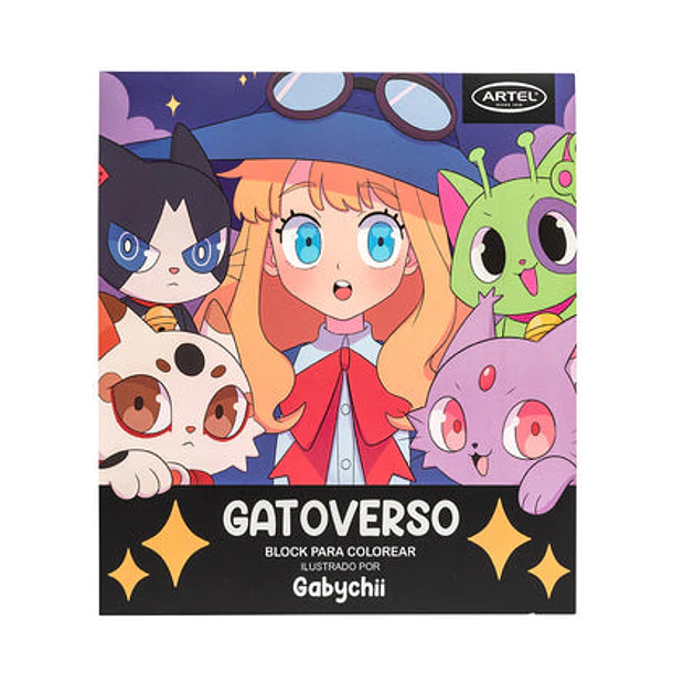 Block para Colorear Artel Gatoverso 15 Ilustraciones 