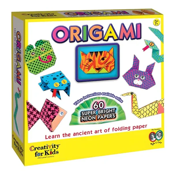 Kit Origami Faber-Castell 60 Hojas Neón Brillante 