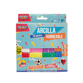 Arcilla Polimérica Proarte Horneable 8 Colores con Accesorios