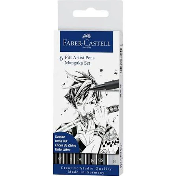Faber-Castell Pitt Artist Pen Manga Negro Set 6 
