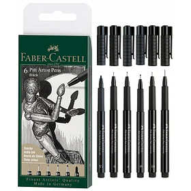 Faber-Castell Pitt Artist Pen Negro Set 6 Puntas