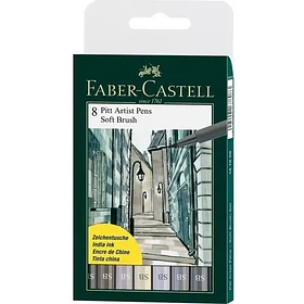 Faber-Castell Pitt Artist Pen Soft Brush 8 Tonos Grises