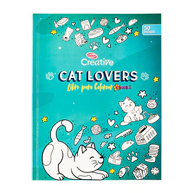 Libro para Colorear Cat Lover Kawai 50 páginas 21x27.5cm