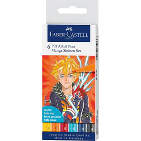 Marcador Faber-Castell Pitt Artist Manga Set 6 unid color Shonen