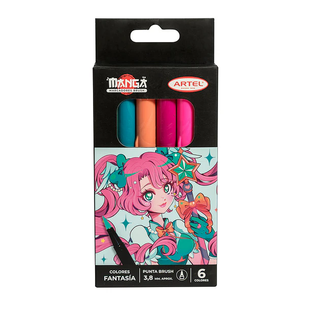 Est. Marcadores brush 6 colores fantasía 1