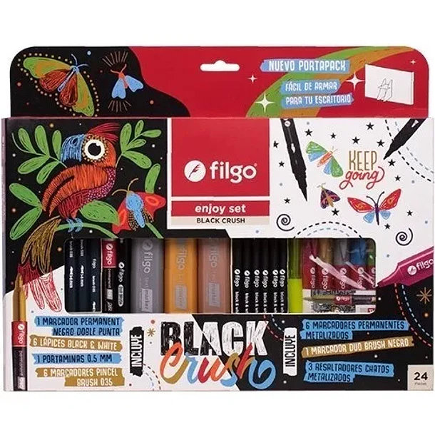 Set Filgo Enjoy Black Crush 24 Piezas 1