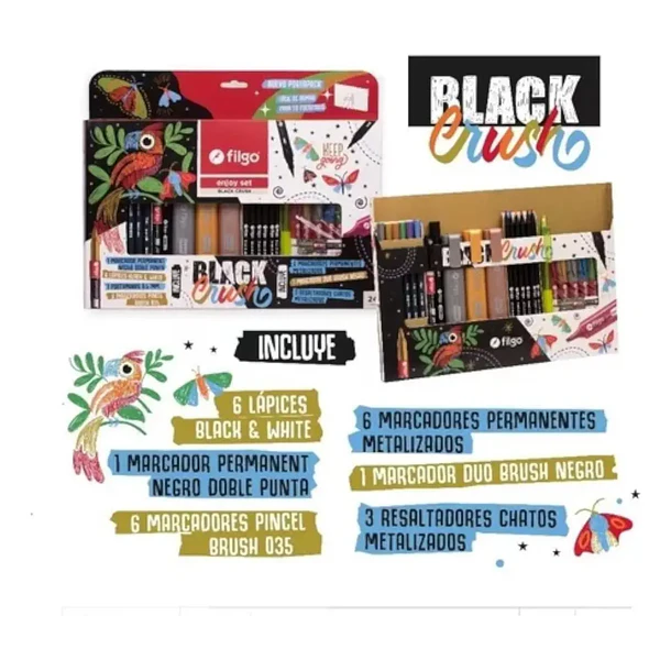 Set Filgo Enjoy Black Crush 24 Piezas 2