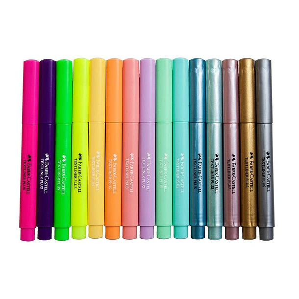 Destacador Faber-Castell Textliner Plus 15 Colores (5 Metal+6 Pastel+4 Neo) 3
