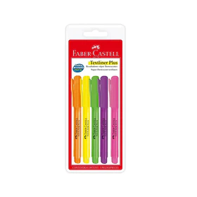 Destacador Faber-Castell Texliner Plus Delgado Set 5 Colores Fluor