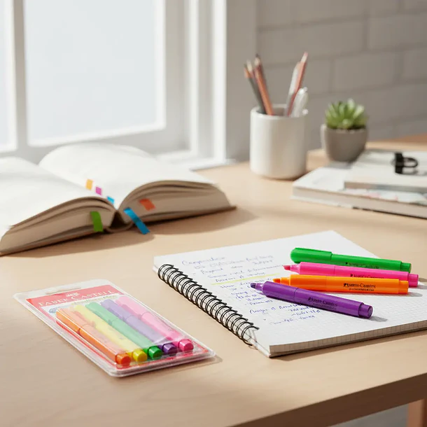 Destacador Faber-Castell Texliner Plus Delgado Set 5 Colores Fluor 5